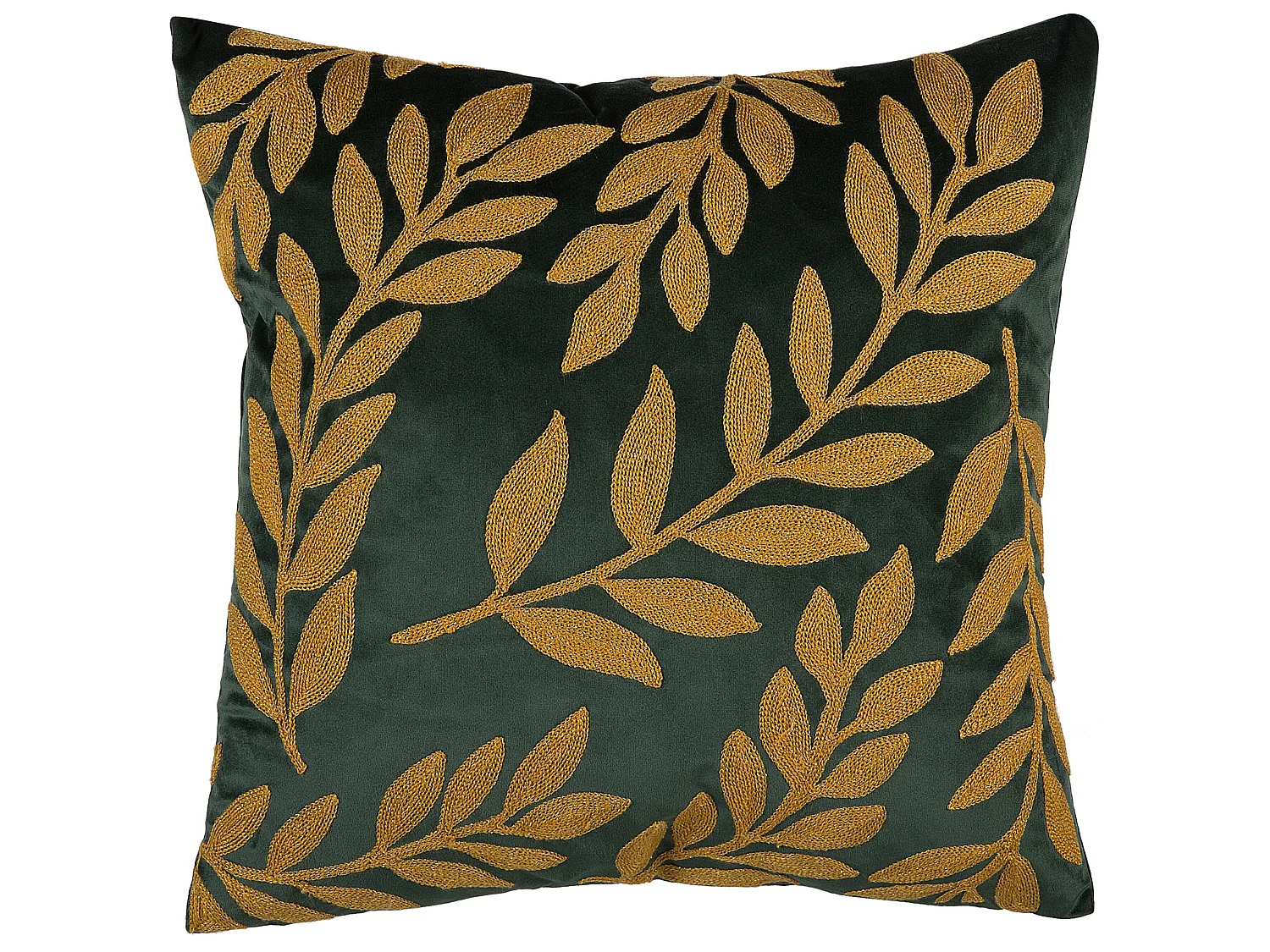 Zestaw 2 poduszek dekoracyjnych MISTLETOE Welur 45 x 45 cm Zielony Złoty Wzór roślinny