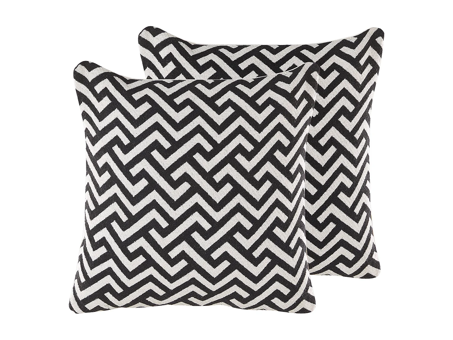 Dekokissen mit Füllung 2er Set schwarz / creme geometrisch 45x45 cm Salizar
