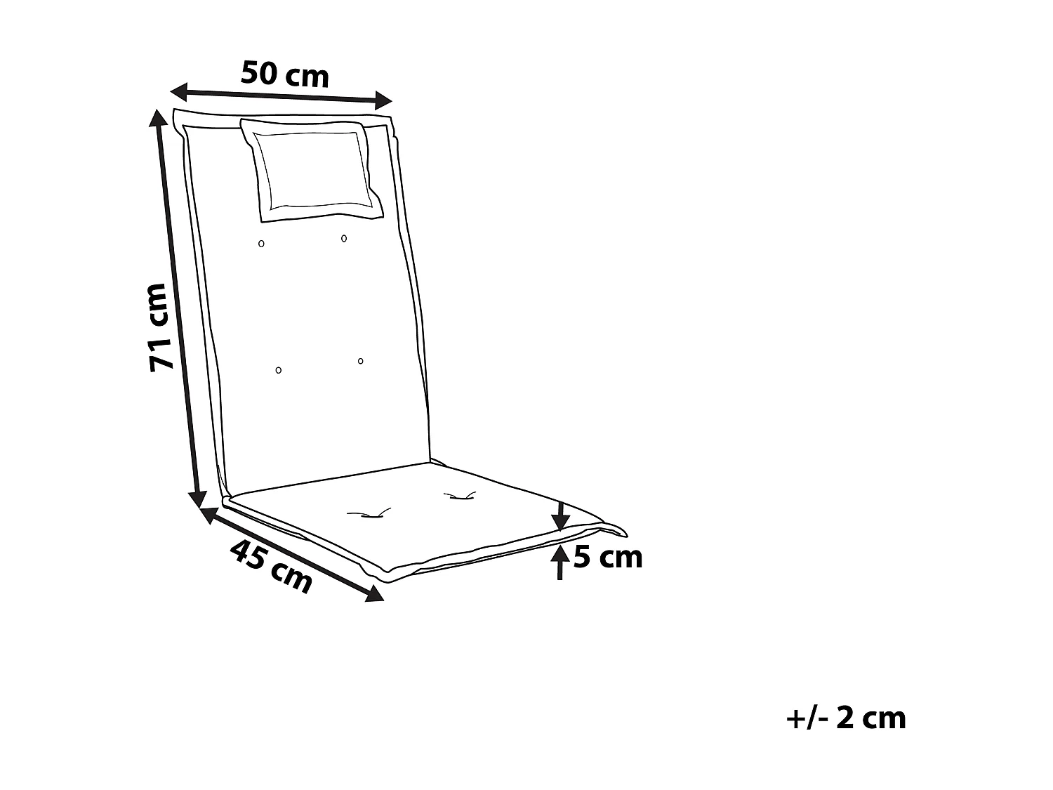 Coussin de dossier/siège TOSCANA 50 x 70 cm Rouge