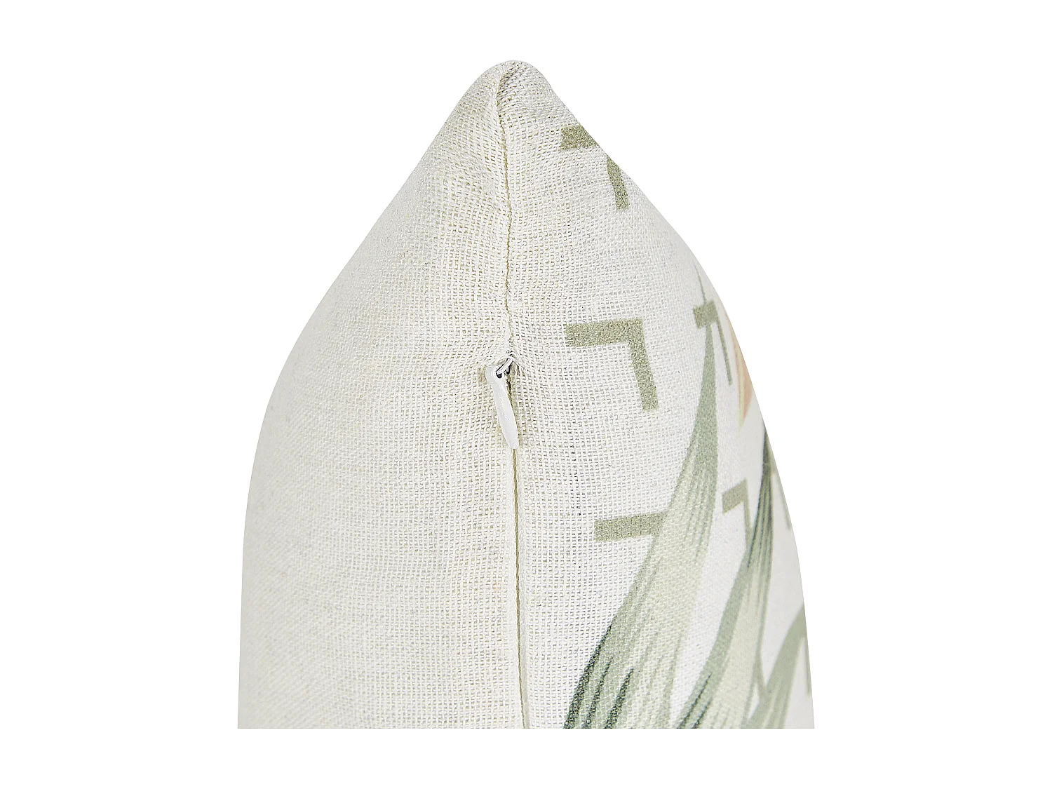 Dekokissen mit Füllung 2er Set grün beige Blättermotiv Polyester 45x45 cm Rhapis