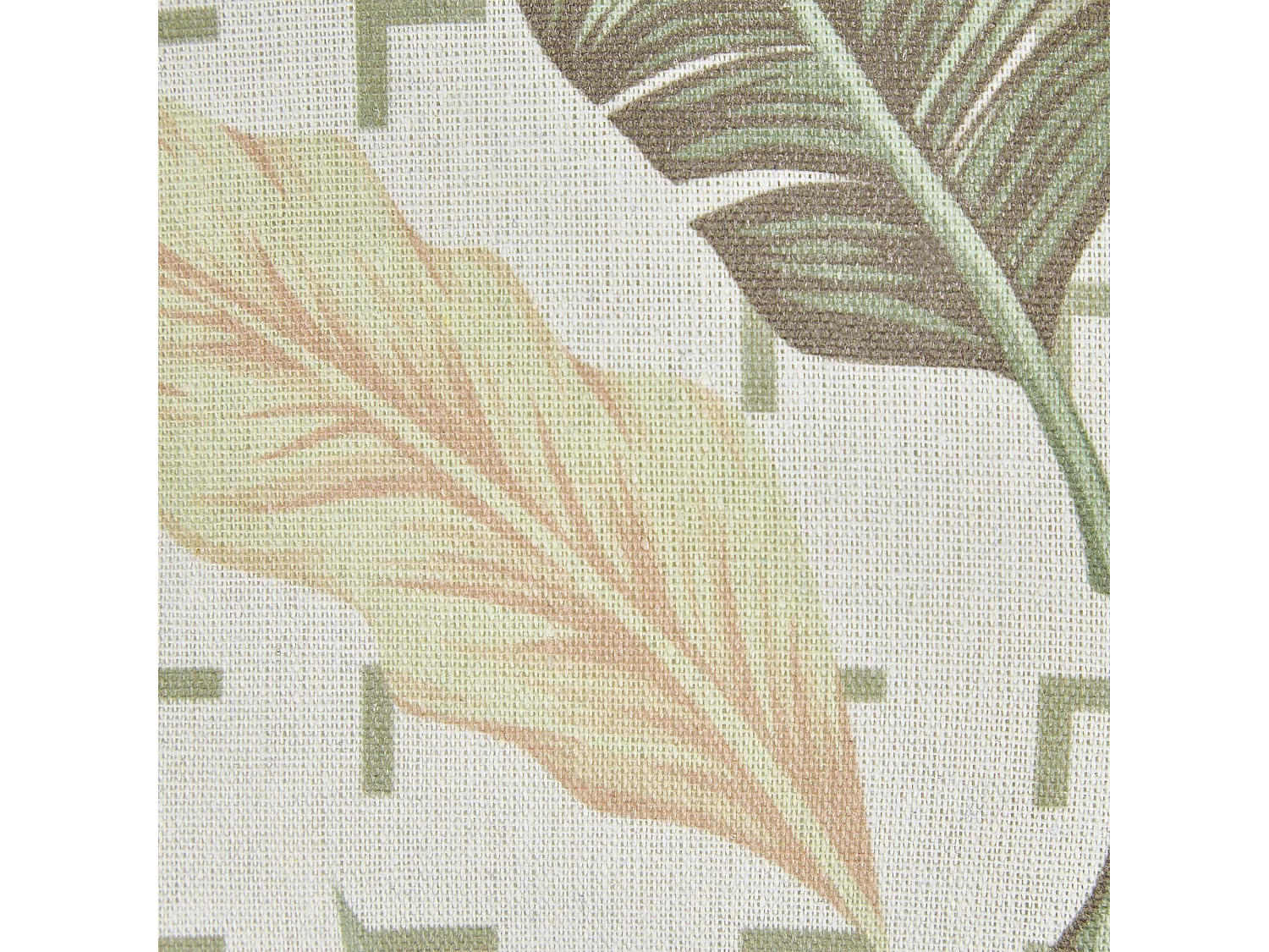 Dekokissen mit Füllung 2er Set grün beige Blättermotiv Polyester 45x45 cm Rhapis