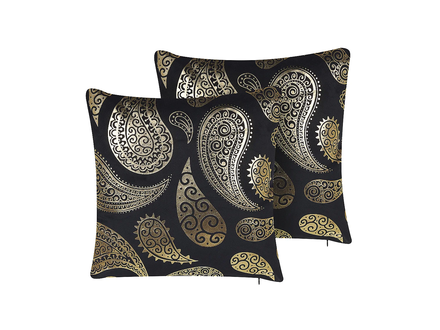 Lot de 2 coussins décoratifs URSINIA Velours 45 x 45 cm Doré Motif oriental