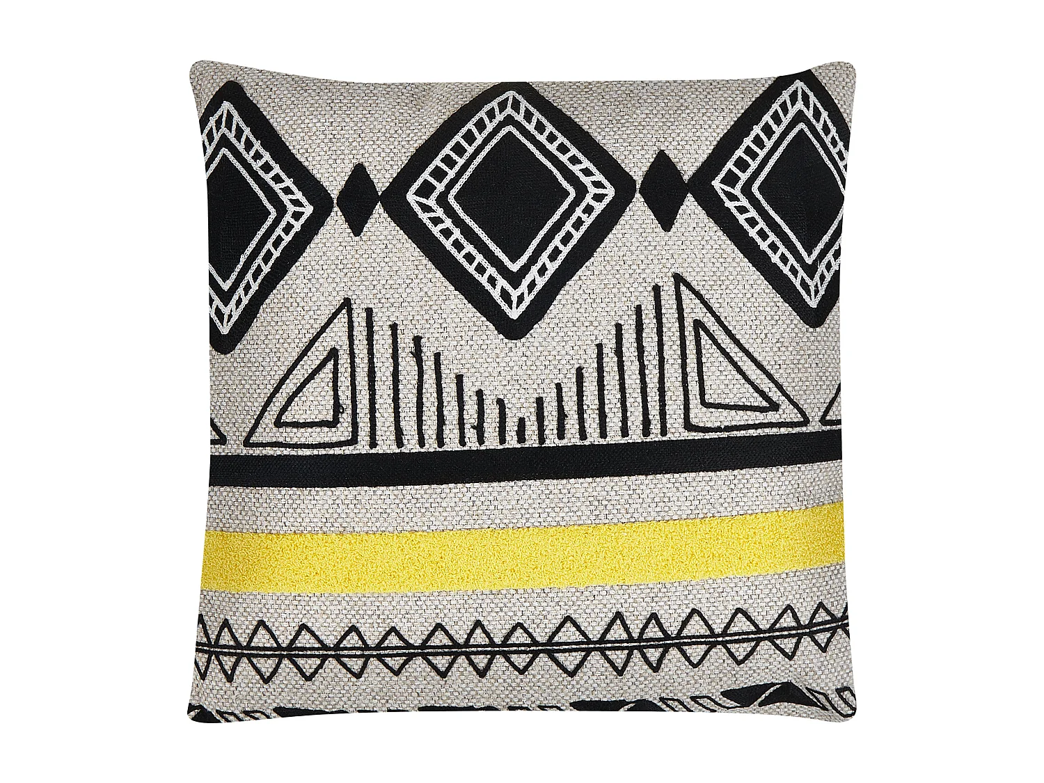 Lot de 2 coussins TAXUS 45 x 45 cm Géométrique Broderie Beige