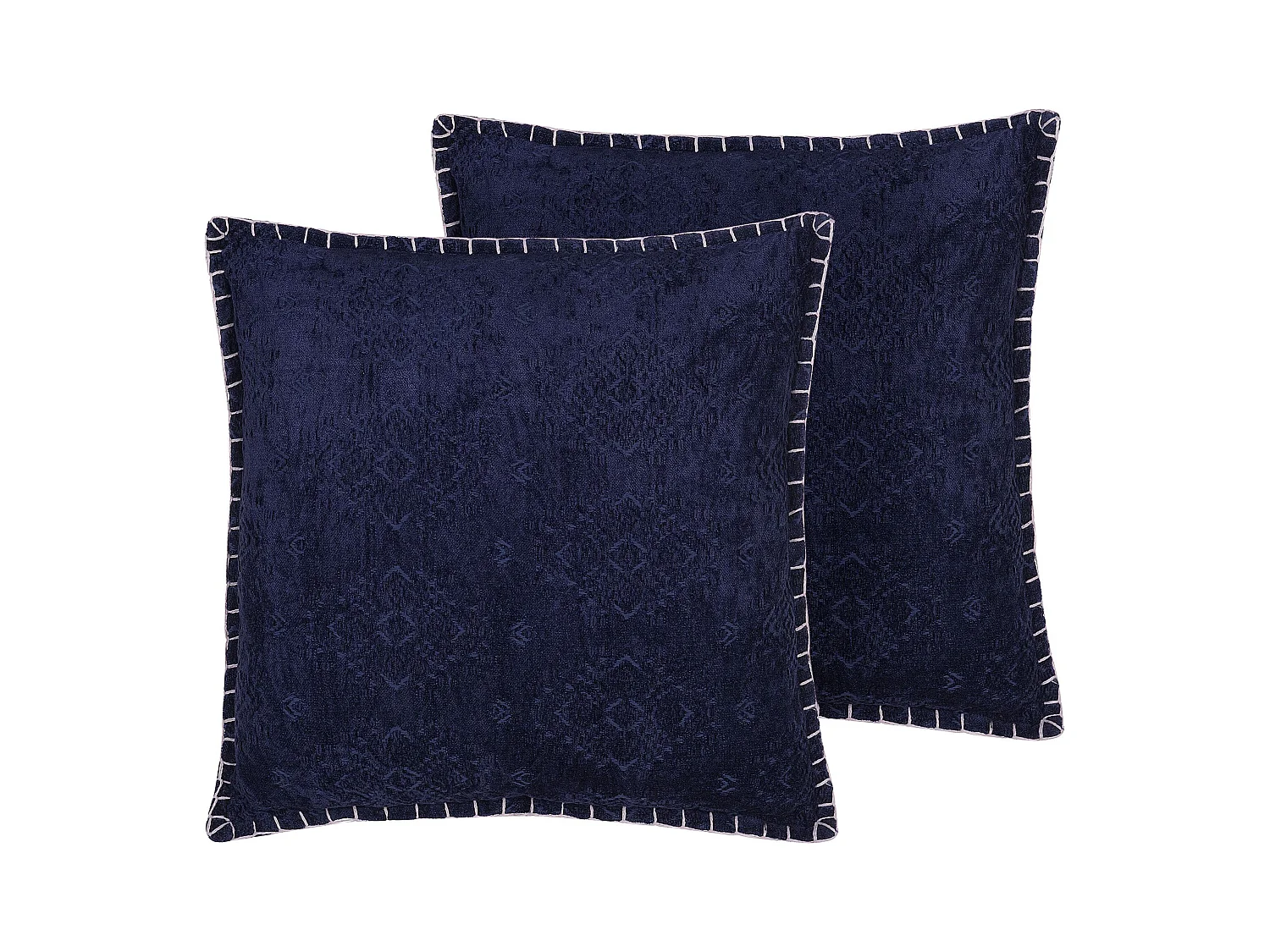 Lot de 2 coussins décoratifs MELUR 45 x 45 cm Bleu foncé Ikat