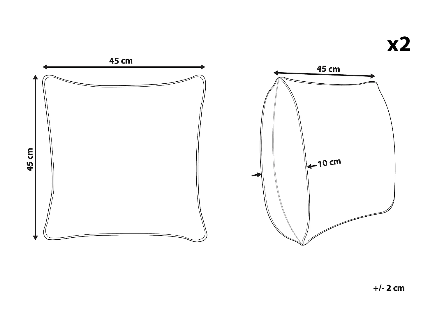 Lot de 2 coussins décoratifs MELUR 45 x 45 cm Bleu foncé Ikat