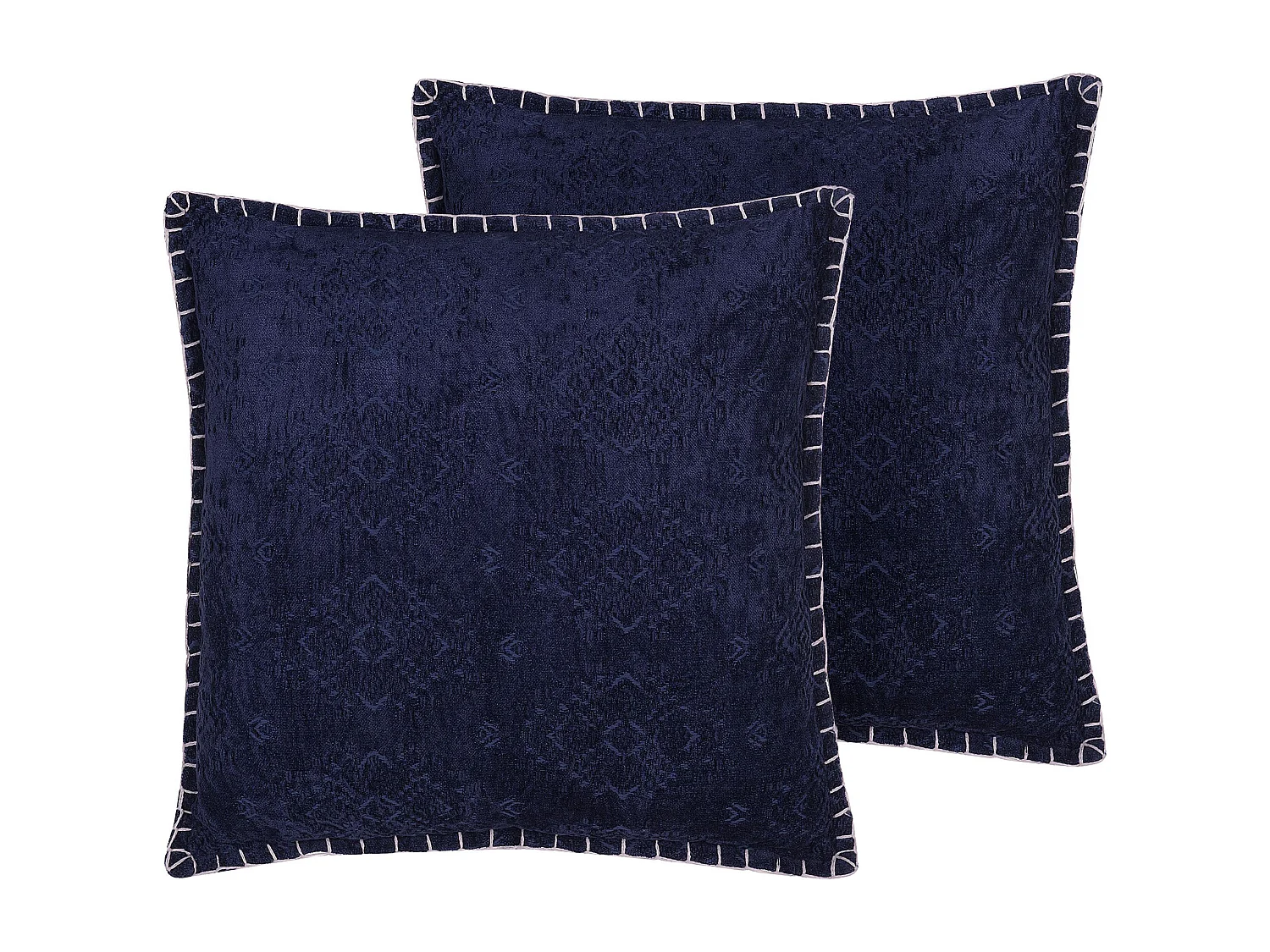 Lot de 2 coussins décoratifs MELUR 45 x 45 cm Bleu foncé Ikat