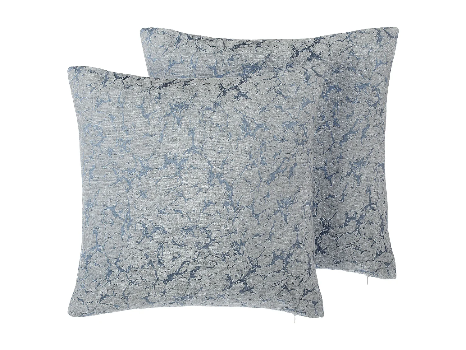 Dekokissen Struktur Samt hellgrau 45 x 45 cm im 2er Set Wisteria