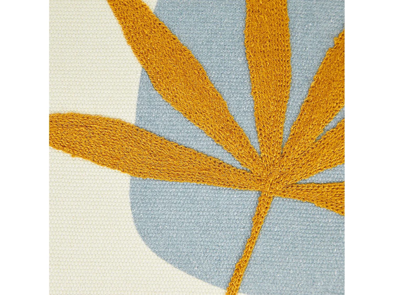 Set van 2 decoratieve kussens DAVALLIA 45 x 45 cm Beige Bladpatroon