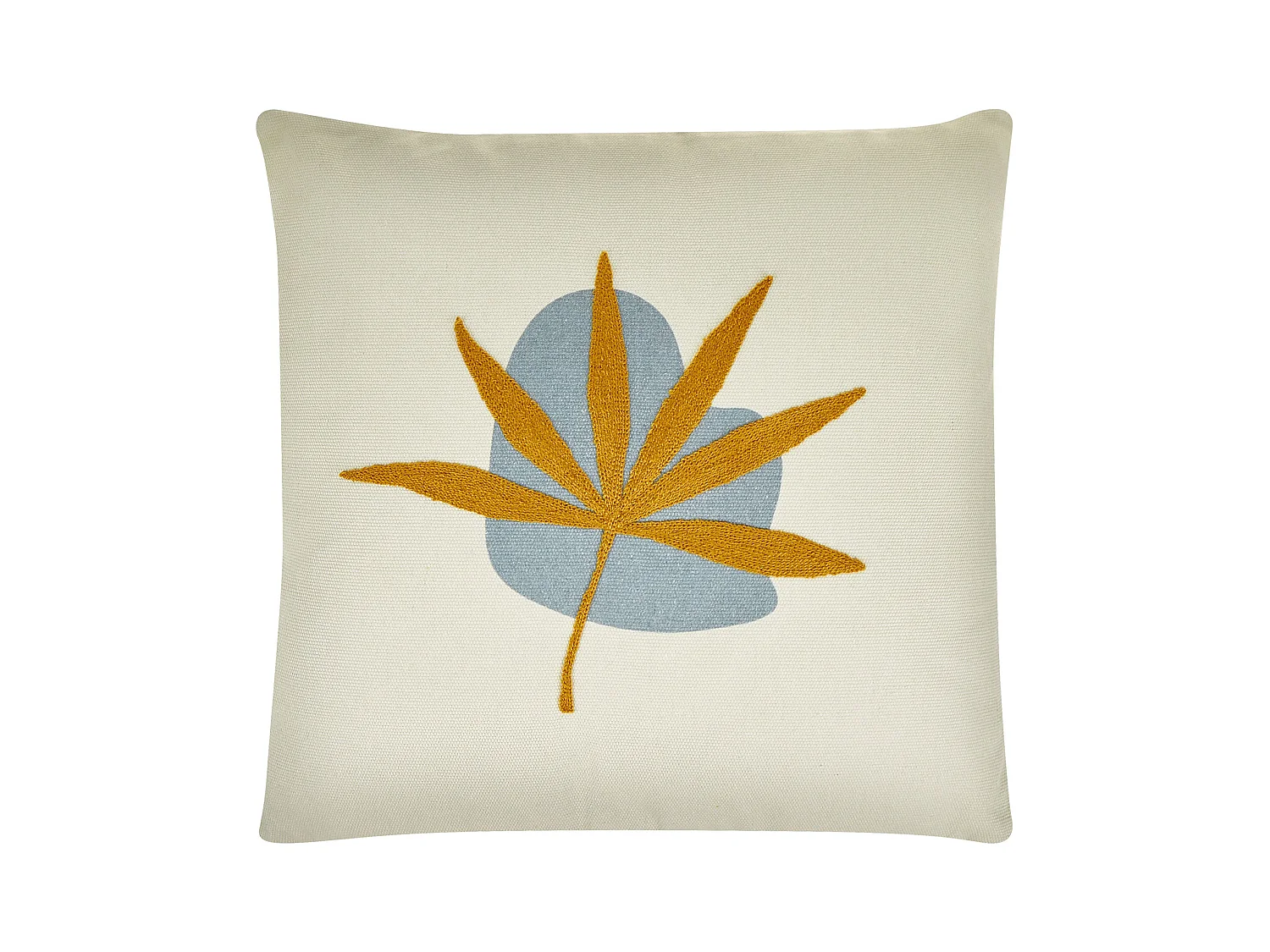 Lot de 2 coussins décoratifs DAVALLIA 45 x 45 cm Beige Motif de plante