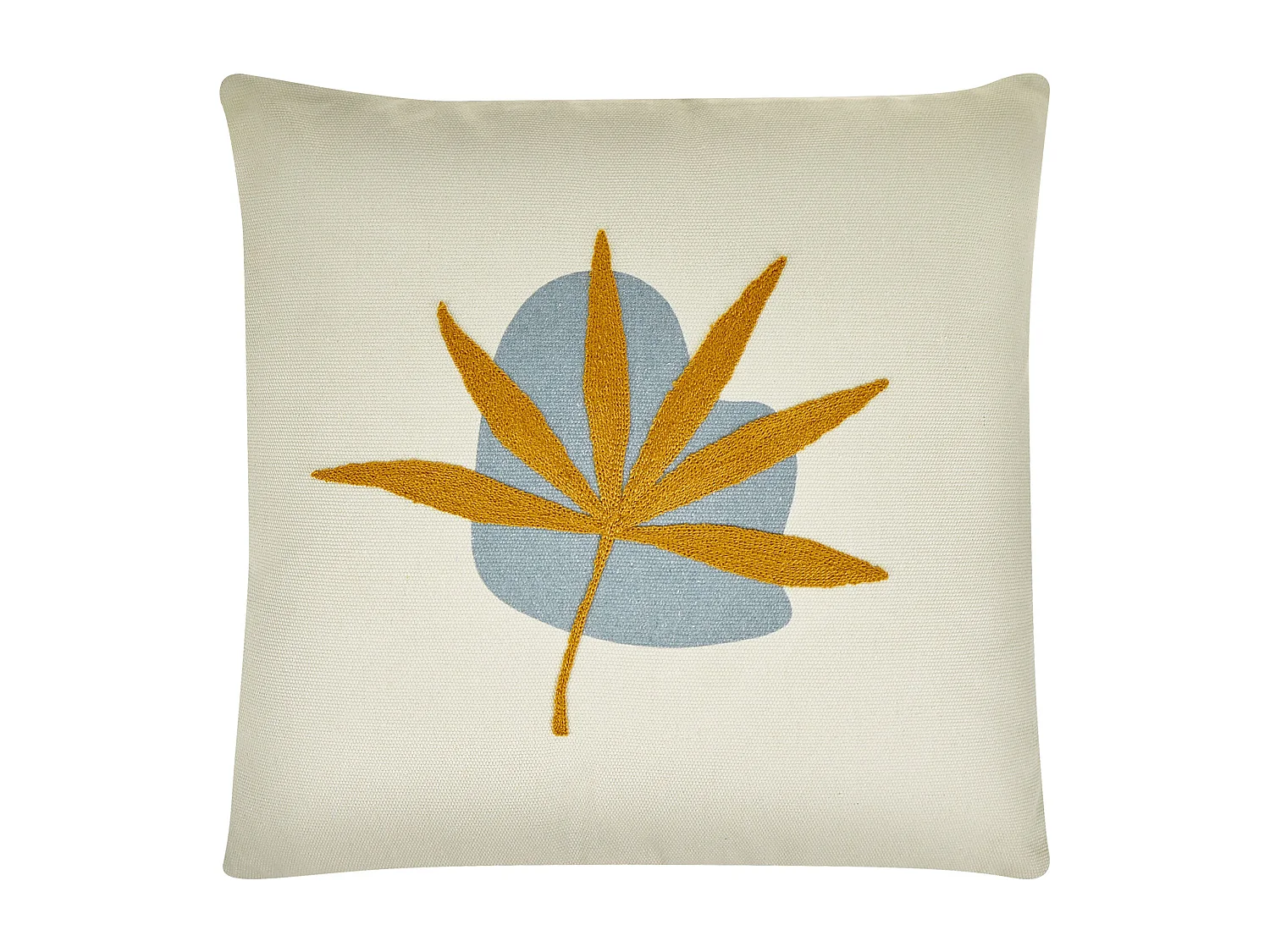 Set van 2 decoratieve kussens DAVALLIA 45 x 45 cm Beige Bladpatroon