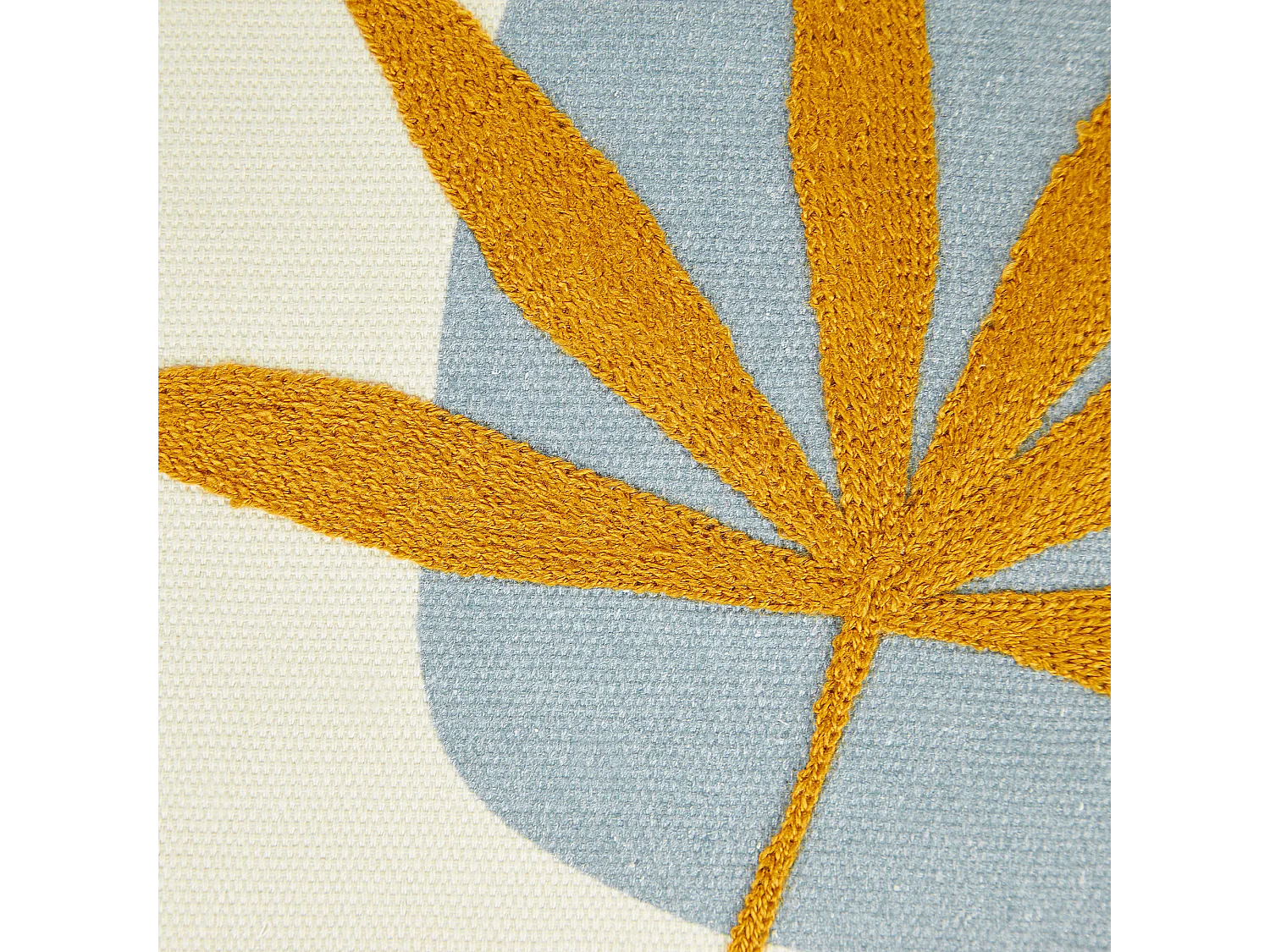 Set van 2 decoratieve kussens DAVALLIA 45 x 45 cm Beige Bladpatroon