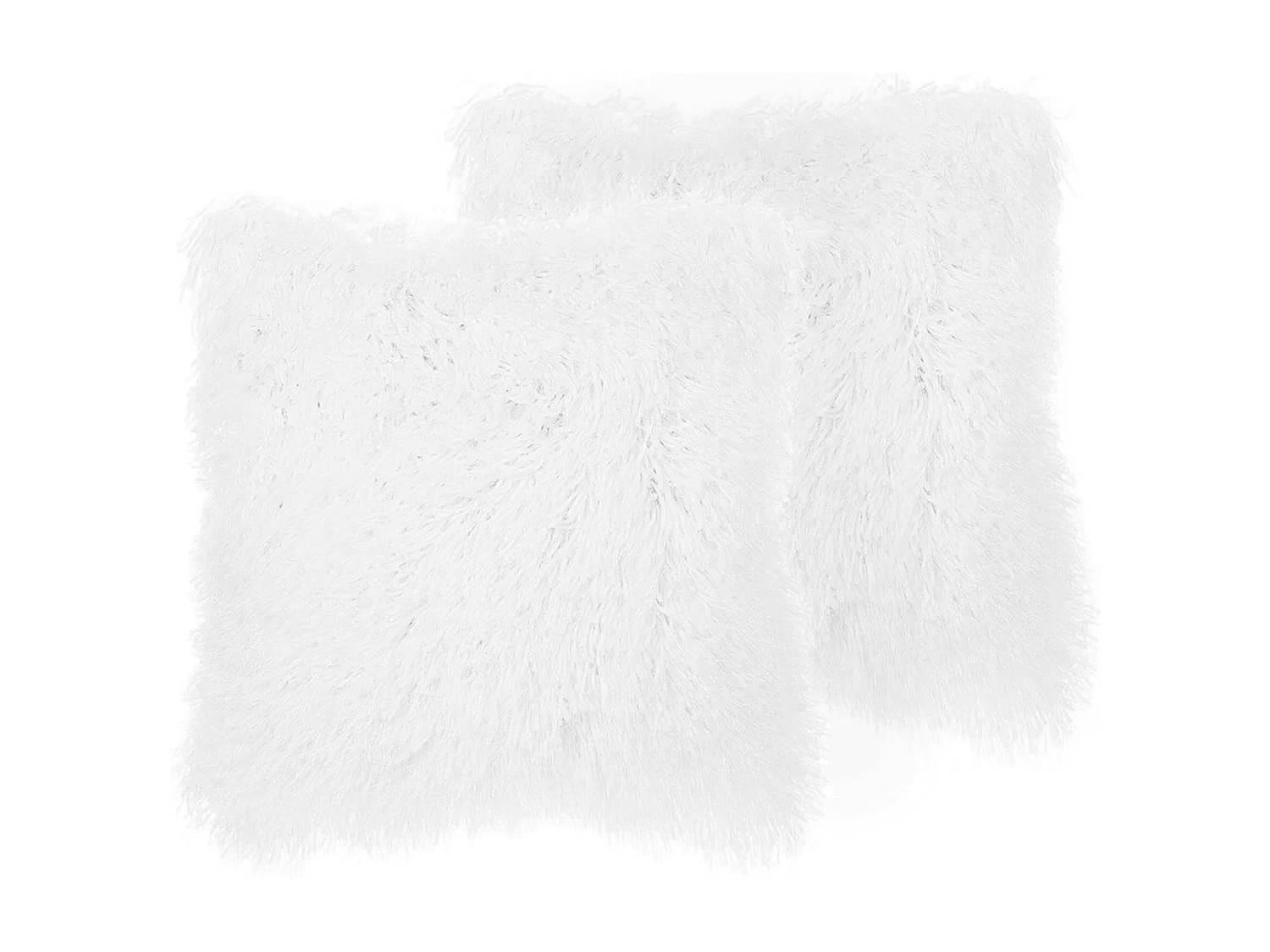 Dekokissen Felloptik weiß 45 x 45 cm 2er Set CIDE