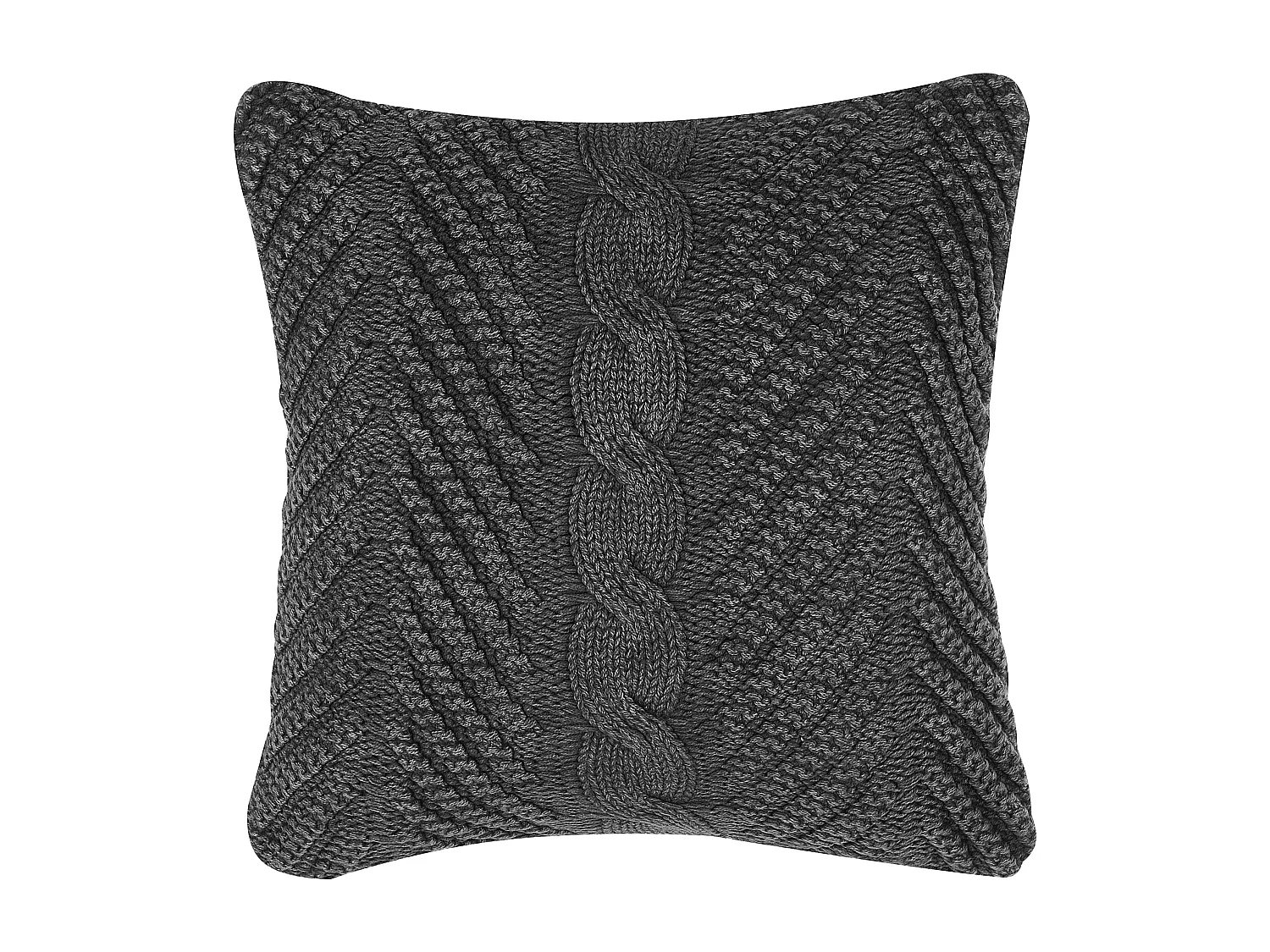 Lot de 2 coussins décoratifs KONNI Coton 45 x 45 cm Gris Motif à chevrons