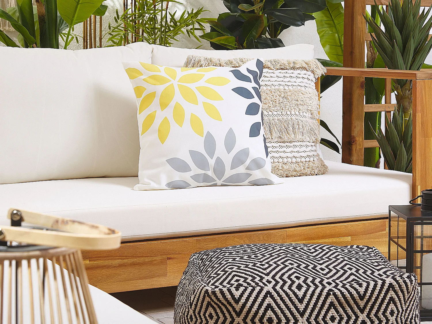 Set van 2 tuinkussens RIALE Bloempatroon 45 x 45 cm Multicolor