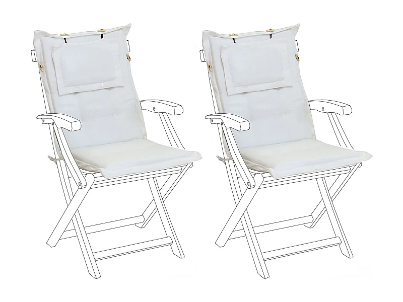 Set van 2 rug/zitkussens MAUI 40 x 54 cm Gebroken wit
