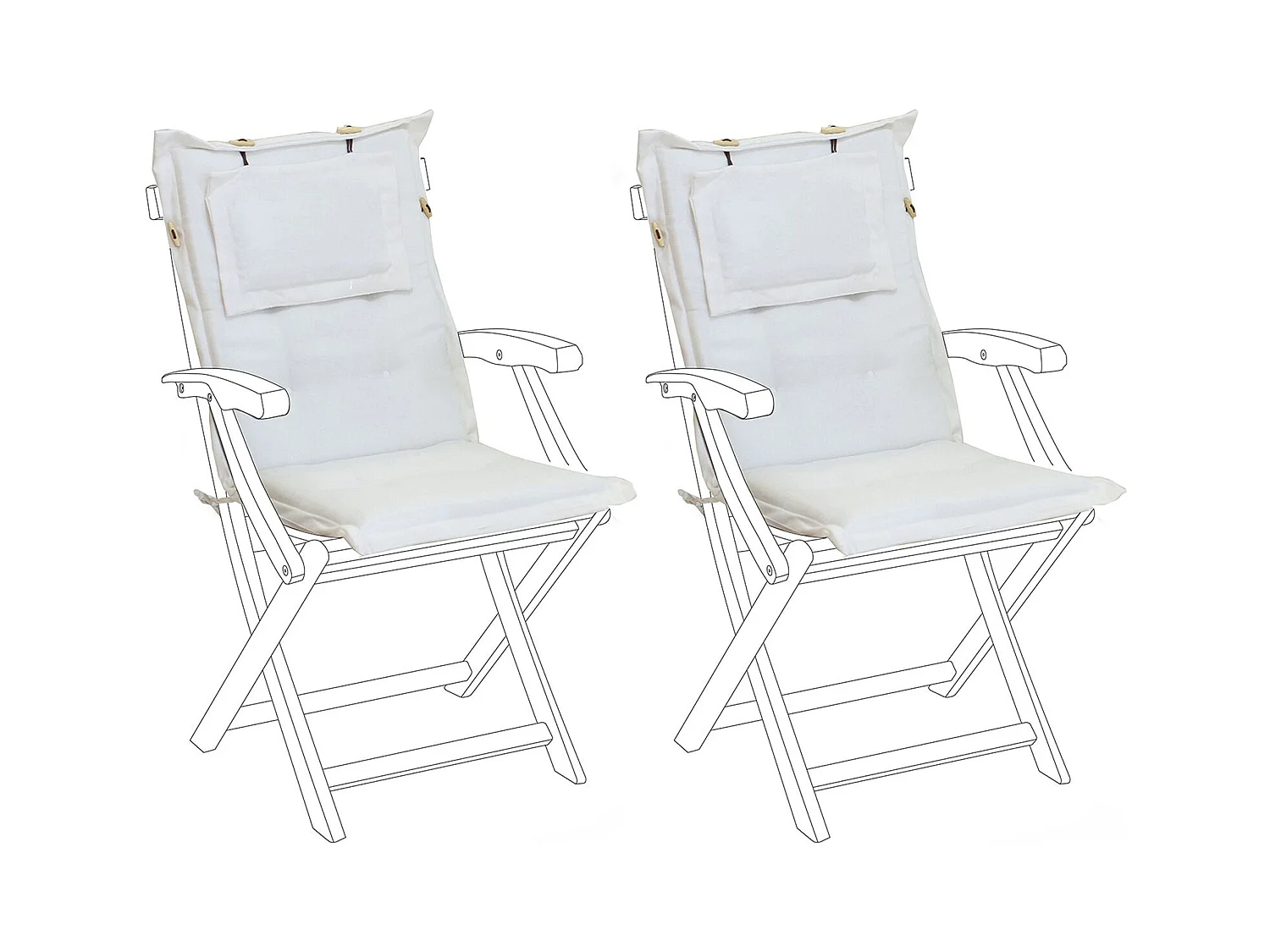 Lot de 2 coussins de jardin MAUI 40 x 54 cm Blanc cassé