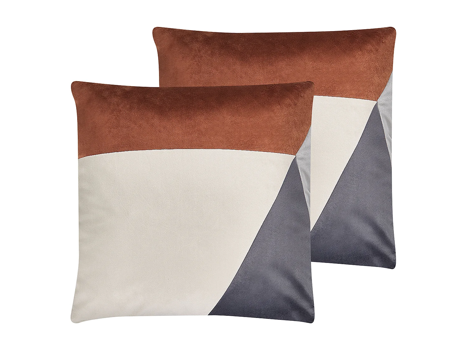 Set di 2 cuscini CAMPSIS Velluto 45 x 45 cm Multicolore Trama geometrica