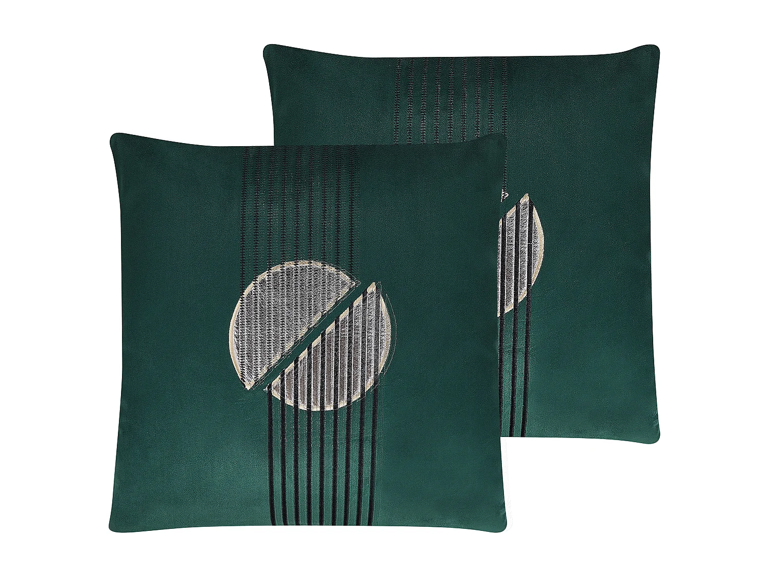 Conjunto de 2 almofadas decorativas CEROPEGIA Veludo 45 x 45 cm Verde esmeralda Padrão geométrico