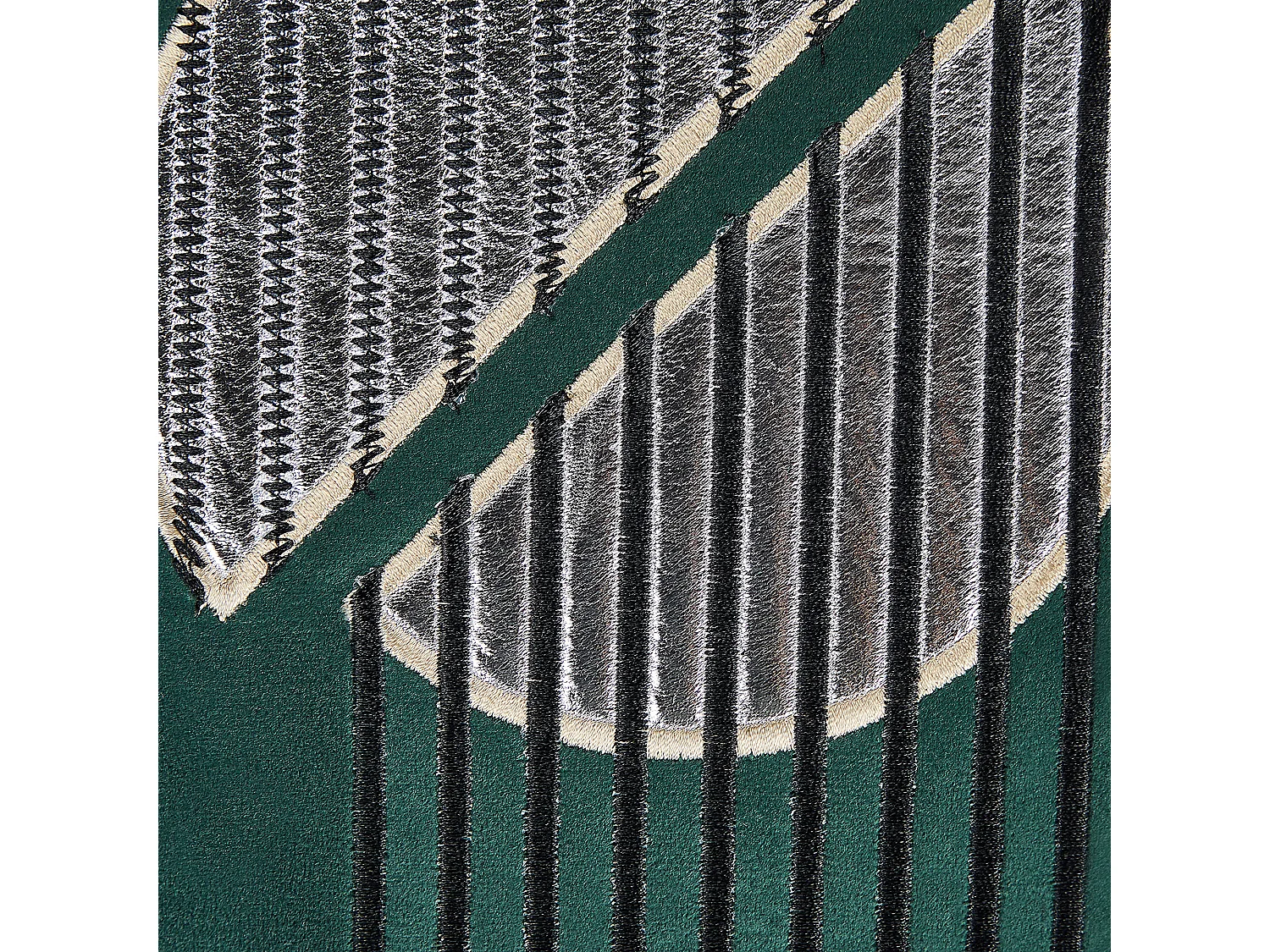 Dekokissen mit Füllung 2er Set grün Samt geometrisches Muster 45x45 cm Ceropegia