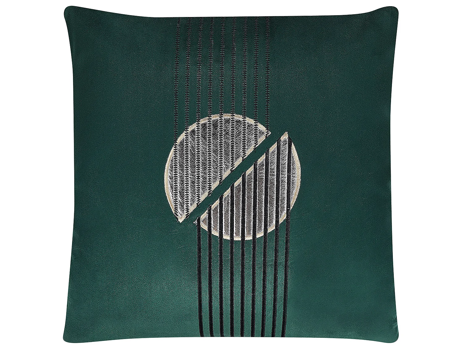 Lot de 2 coussins décoratifs CEROPEGIA Velours 45 x 45 cm Vert émeraude Motif géométrique