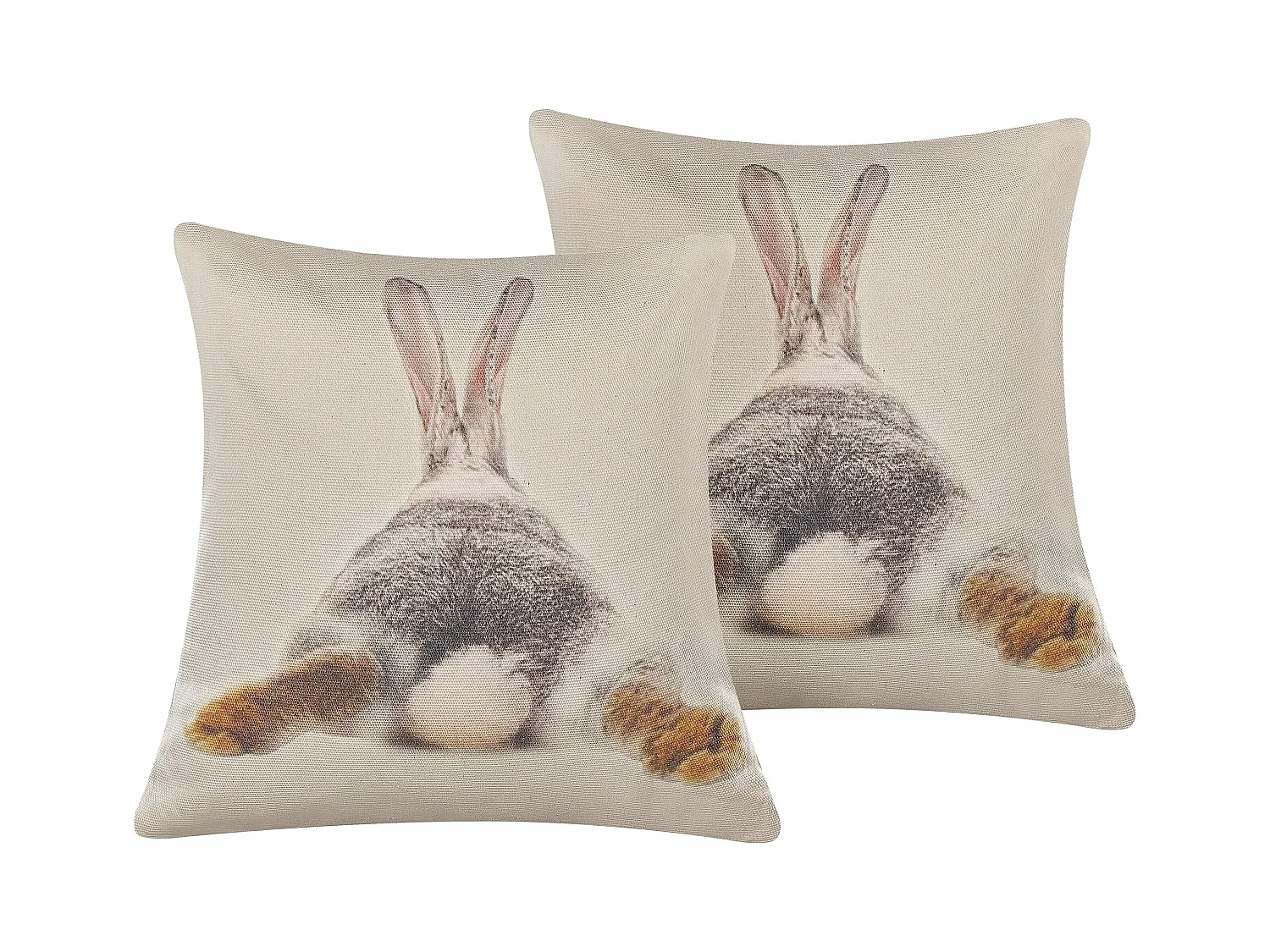 Lot de 2 coussins décoratifs BUXUS 45 x 45 cm Taupe