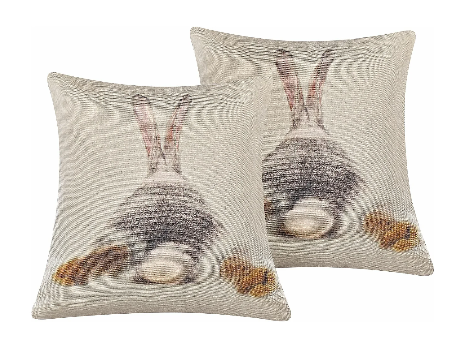 Sierkussen set van 2 konijnenprint meerkleurig 45 x 45 cm BUXUS