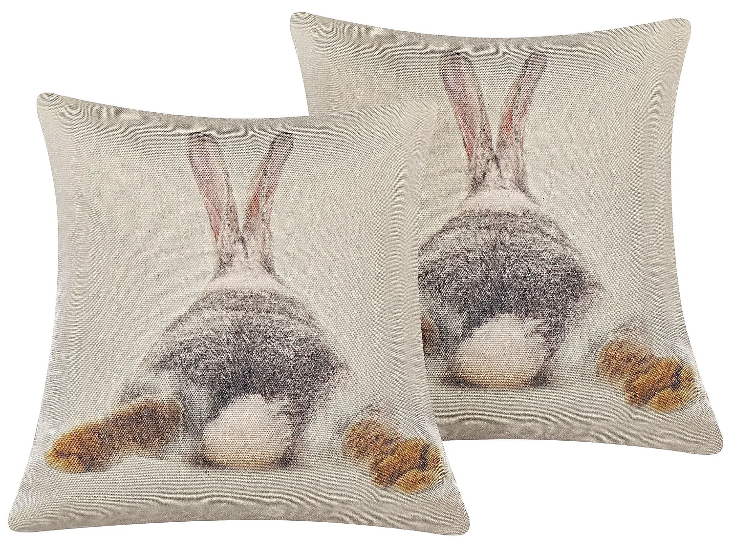 Set of 2 Decorative Cushions BUXUS 45 x 45 cm Taupe