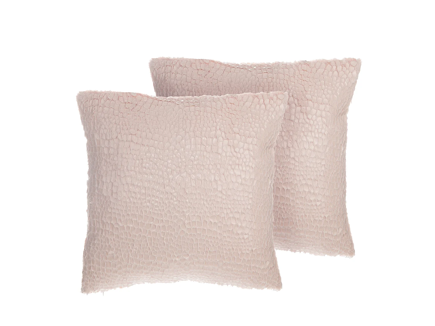 Lot de 2 coussins décoratifs PEONY 45 x 45 cm Rose Unicolore