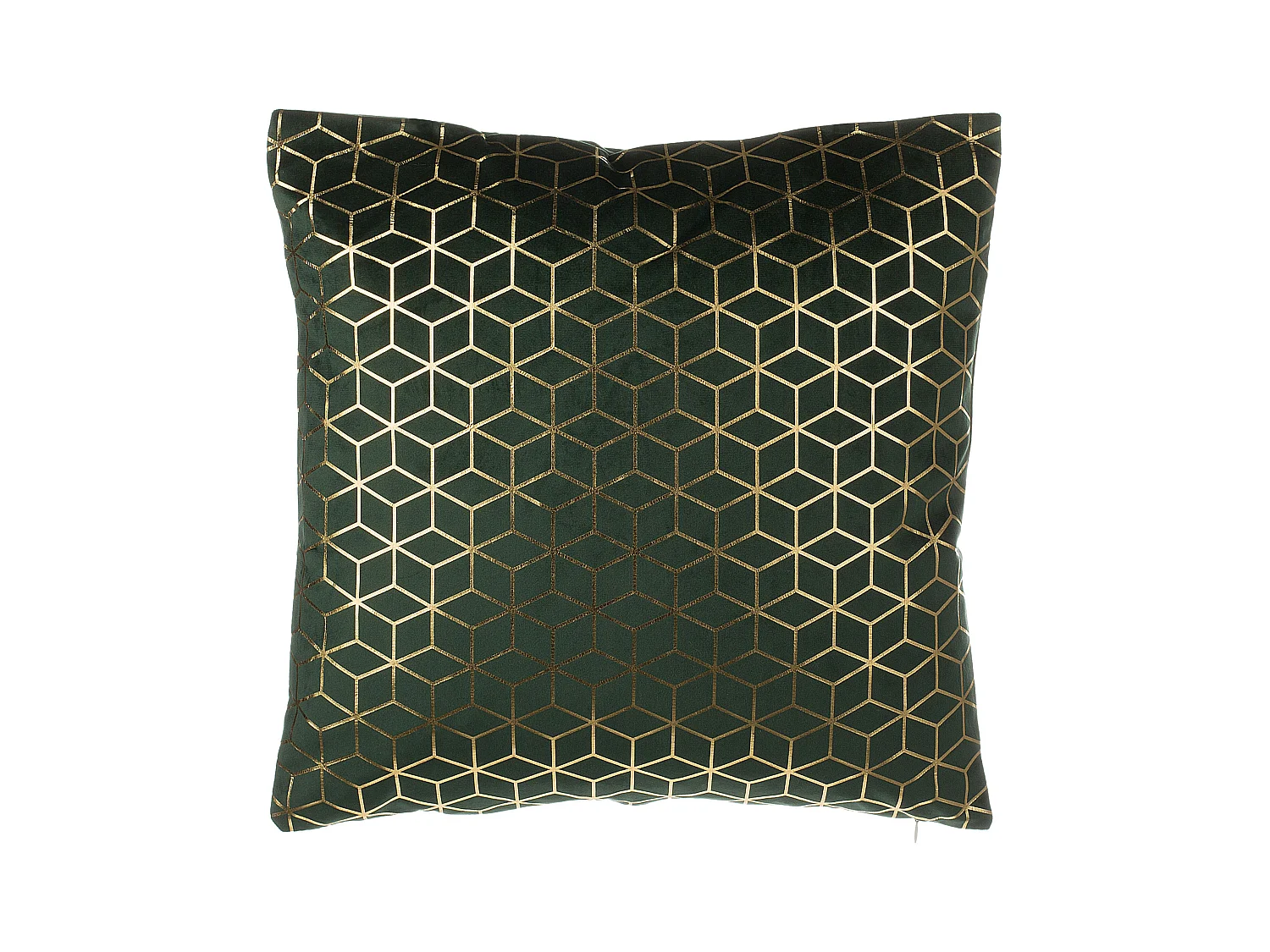 Dekokissen 2er Set 45 x 45 cm Samtstoff Netzmuster dunkelgrün gold Celosia