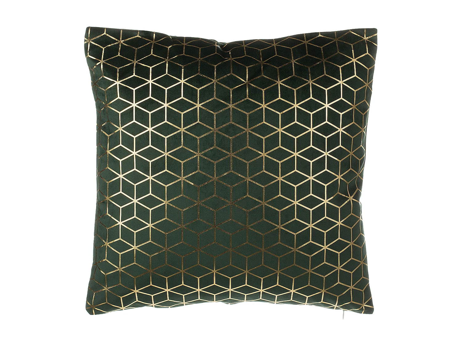 Zestaw 2 poduszek dekoracyjnych CELOSIA Welur 45 x 45 cm Ciemnozielony Wzór geometryczny