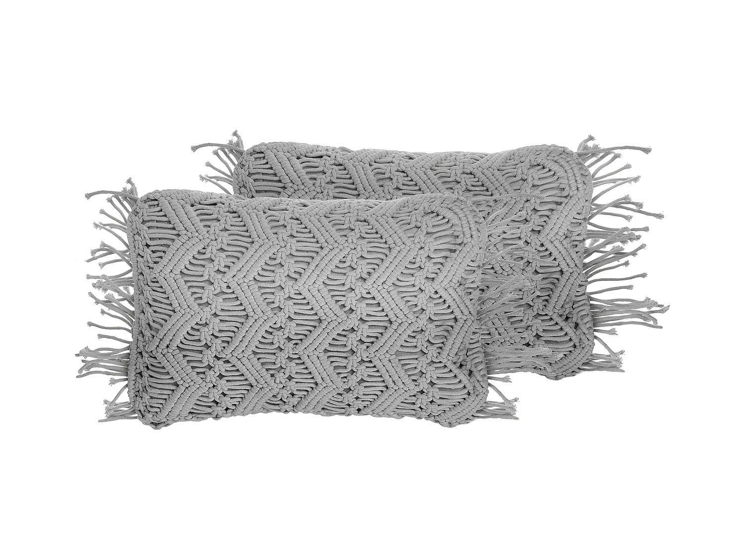 Dekokissen 2er Set Strickmuster grau 30 x 45 cm Baumwolle Polyester Kirikkale
