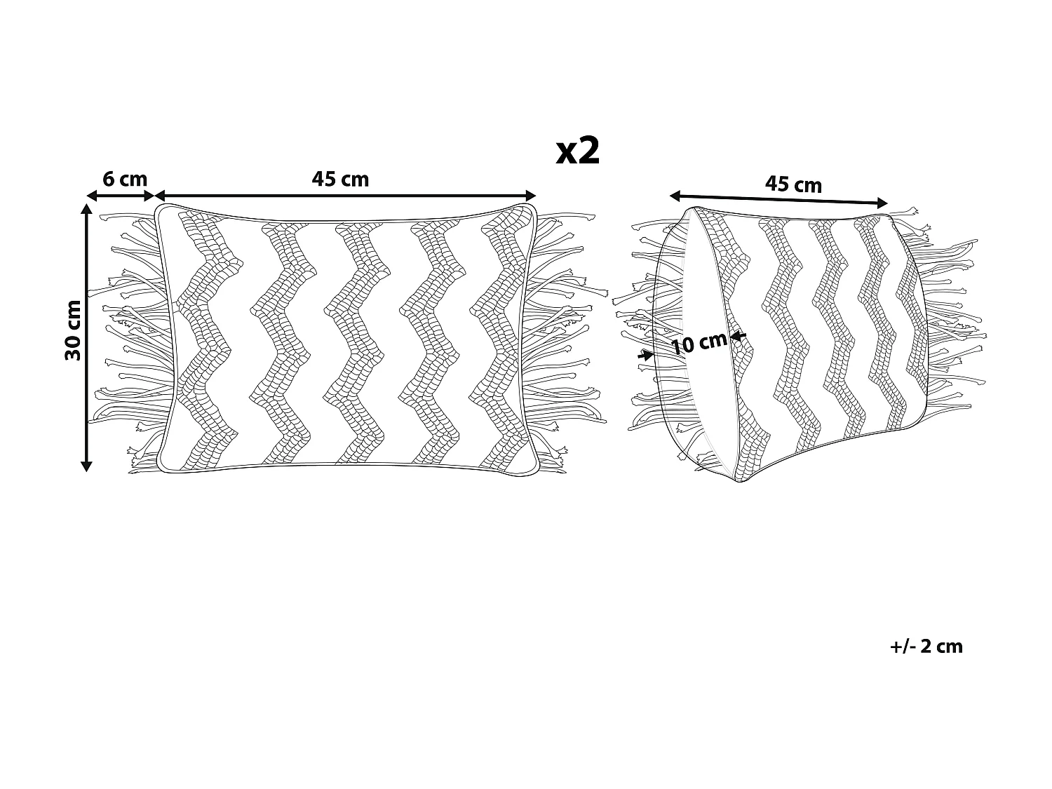 Lot de 2 coussins décoratifs KIRIKKALE Coton 30 x 45 cm Gris Motif géométrique