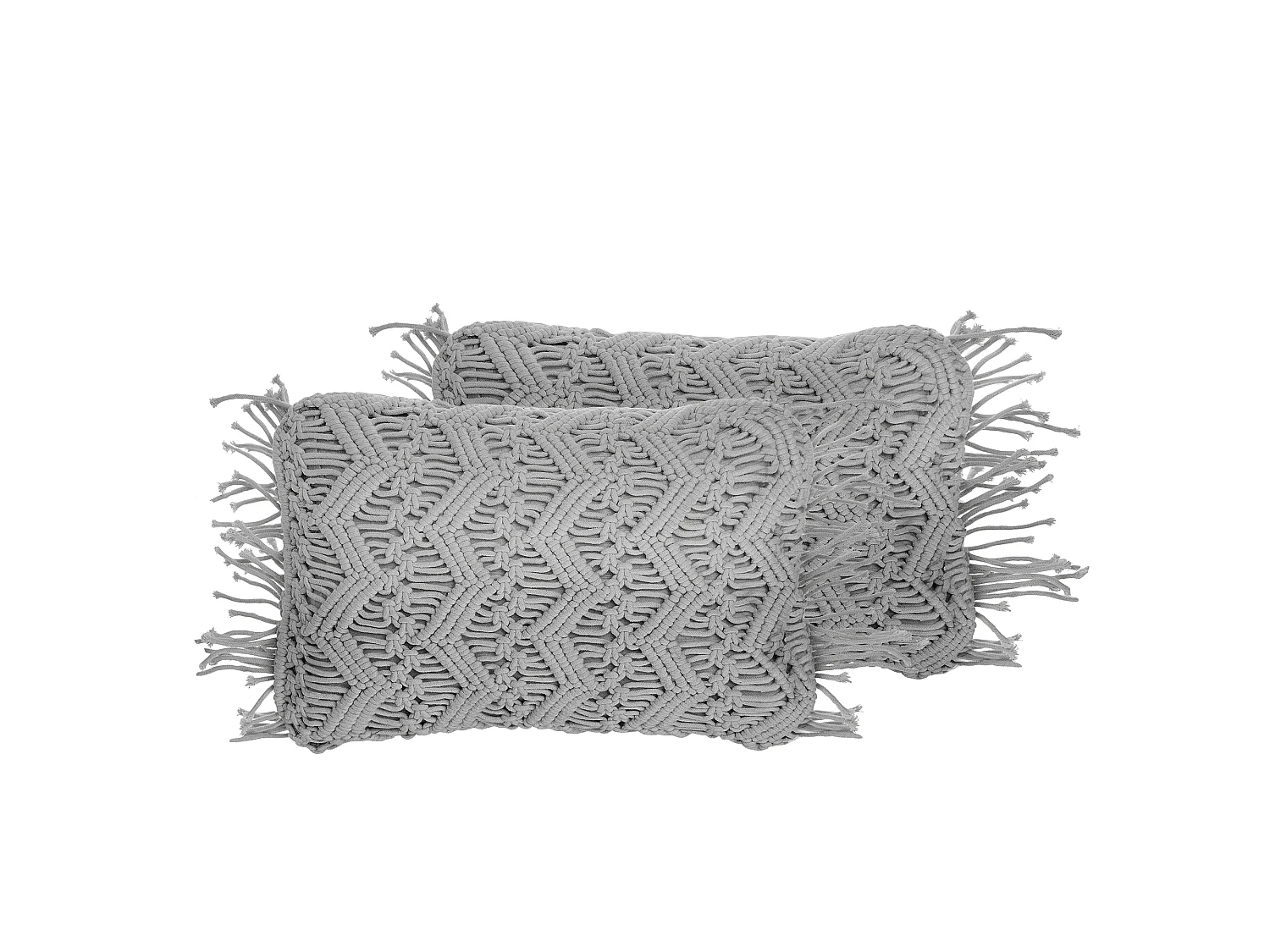 Lot de 2 coussins décoratifs KIRIKKALE Coton 30 x 45 cm Gris Motif géométrique