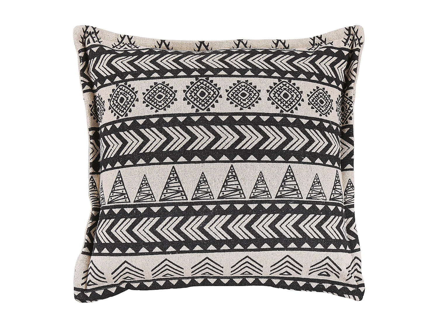 Dekokissen abstraktes Muster 45x45 cm Polsterbezug beige/schwarz 2er Set Hentepe