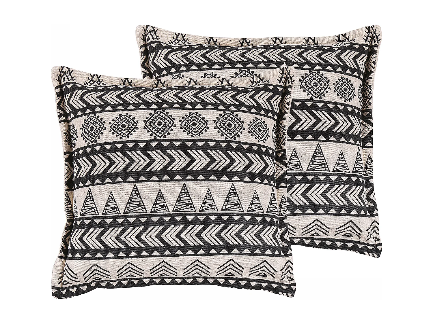 Set di 2 cuscini HENTEPE Cotone 45 x 45 cm Nero Trama geometrica