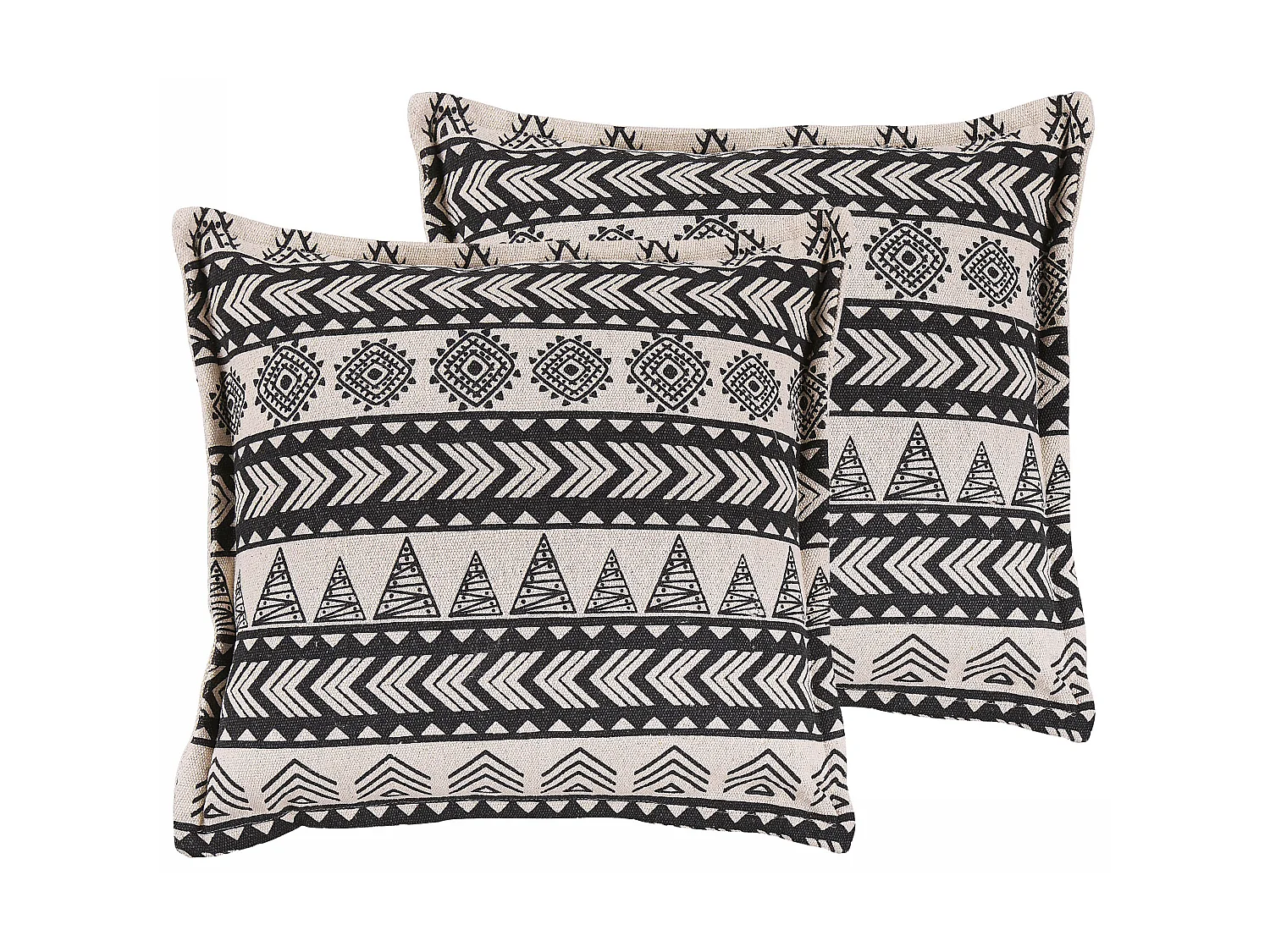 Set of 2 Decorative Cushions HENTEPE Cotton 45 x 45 cm Black Geometric Pattern