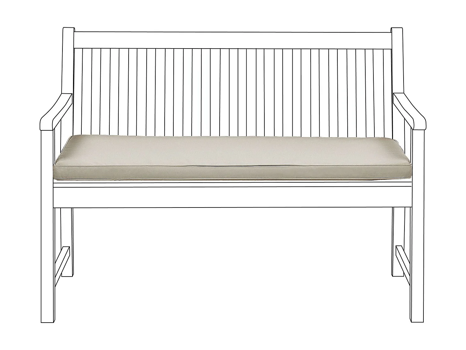 Zitkussen voor bank VIVARA 112 x 54 cm Beige