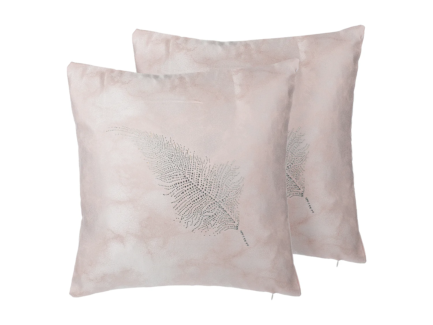 Lot de 2 coussins décoratifs SILENE 45 x 45 cm Rose Motif de plante