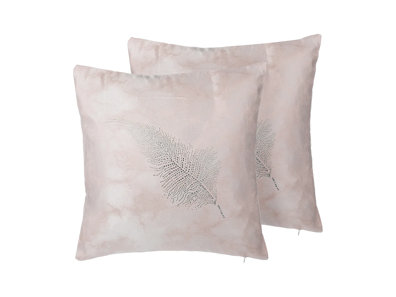 Lot de 2 coussins décoratifs SILENE 45 x 45 cm Rose Motif de plante