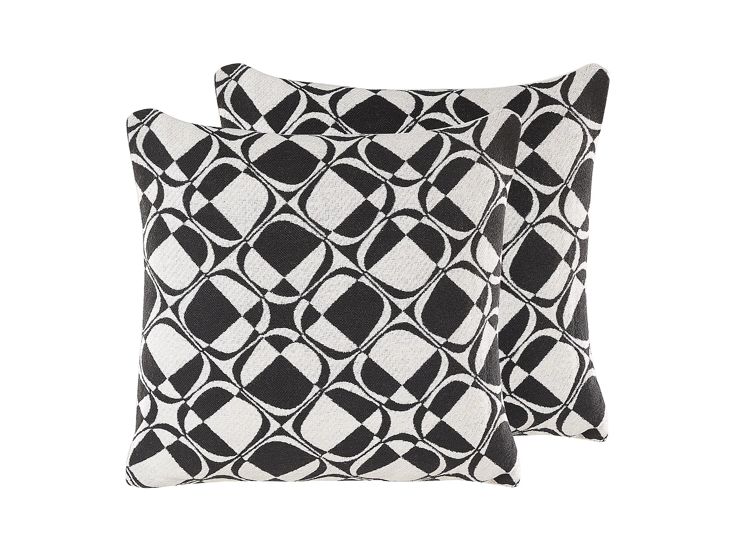 Lot de 2 coussins décoratifs KOTURE Coton 45 x 45 cm Noir/blanc Motif géométrique