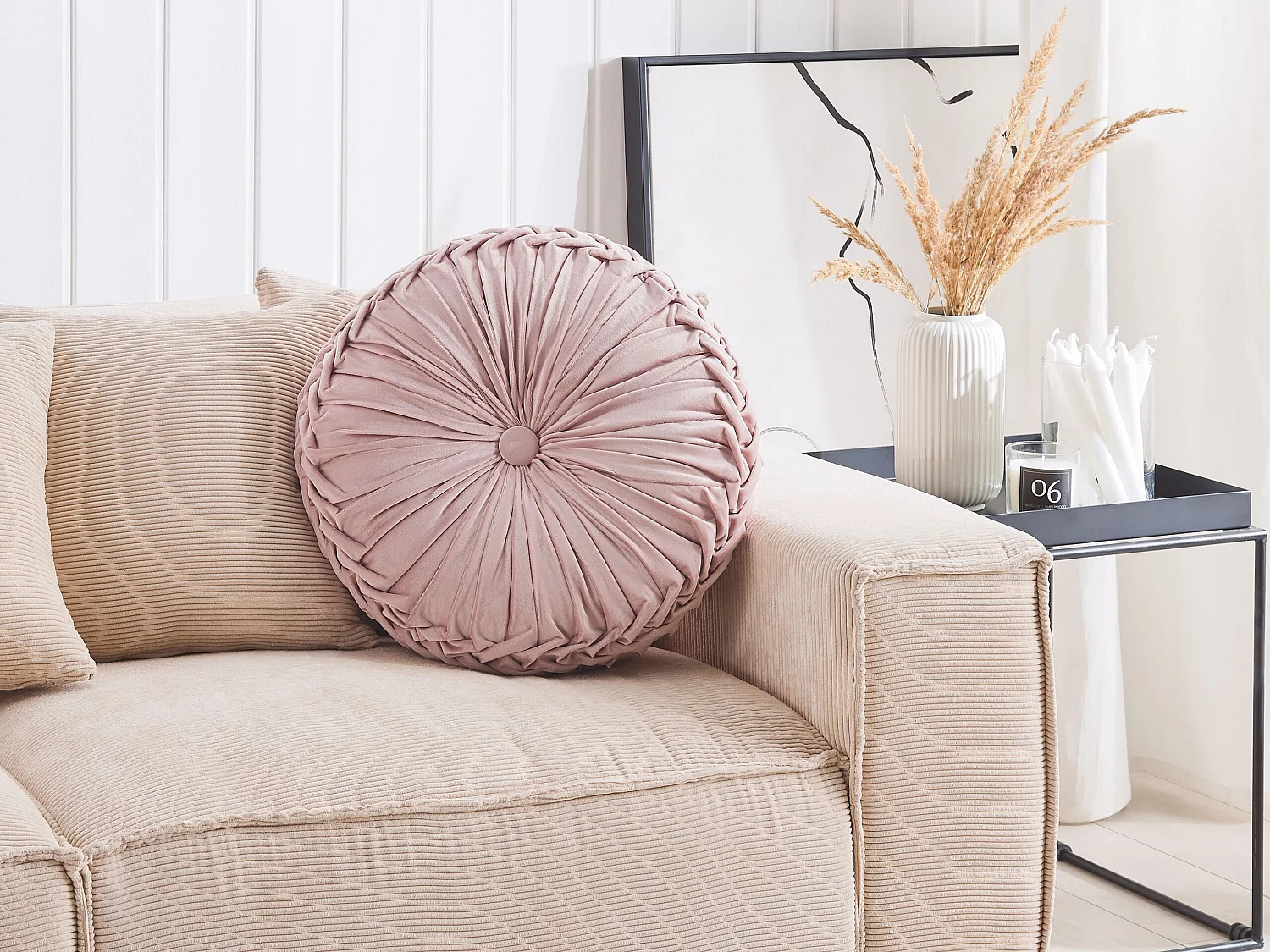 Coussin UDALA 40 x 40 cm Rose Unicolore
