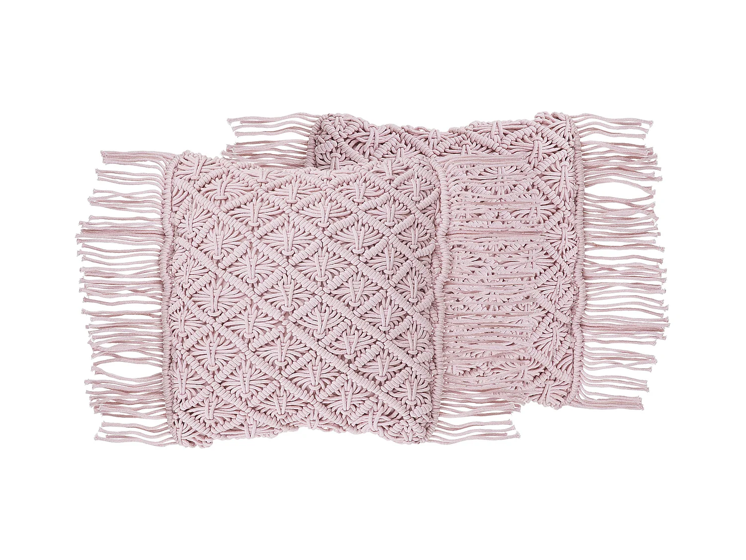 Lot de 2 coussins décoratifs YANIKLAR Coton 40 x 40 cm Rose Motif géométrique