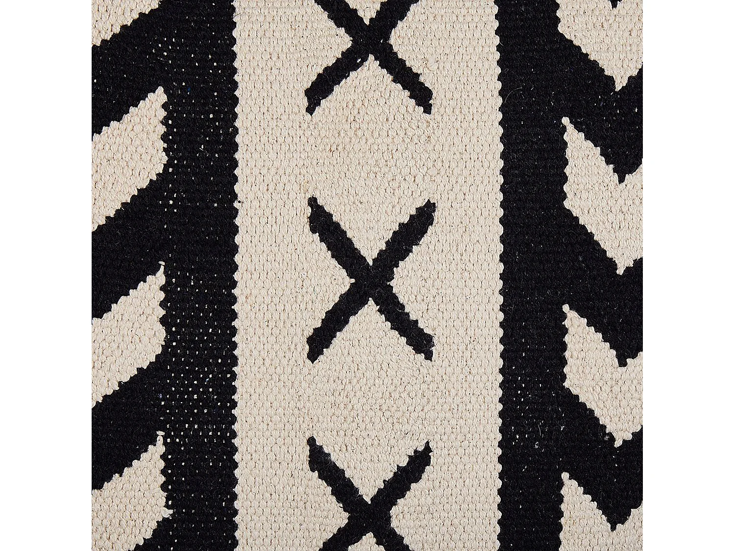 Conjunto de 2 almofadas decorativas DEADNETTLE Algodão 45 x 45 cm Creme Padrão geométrico