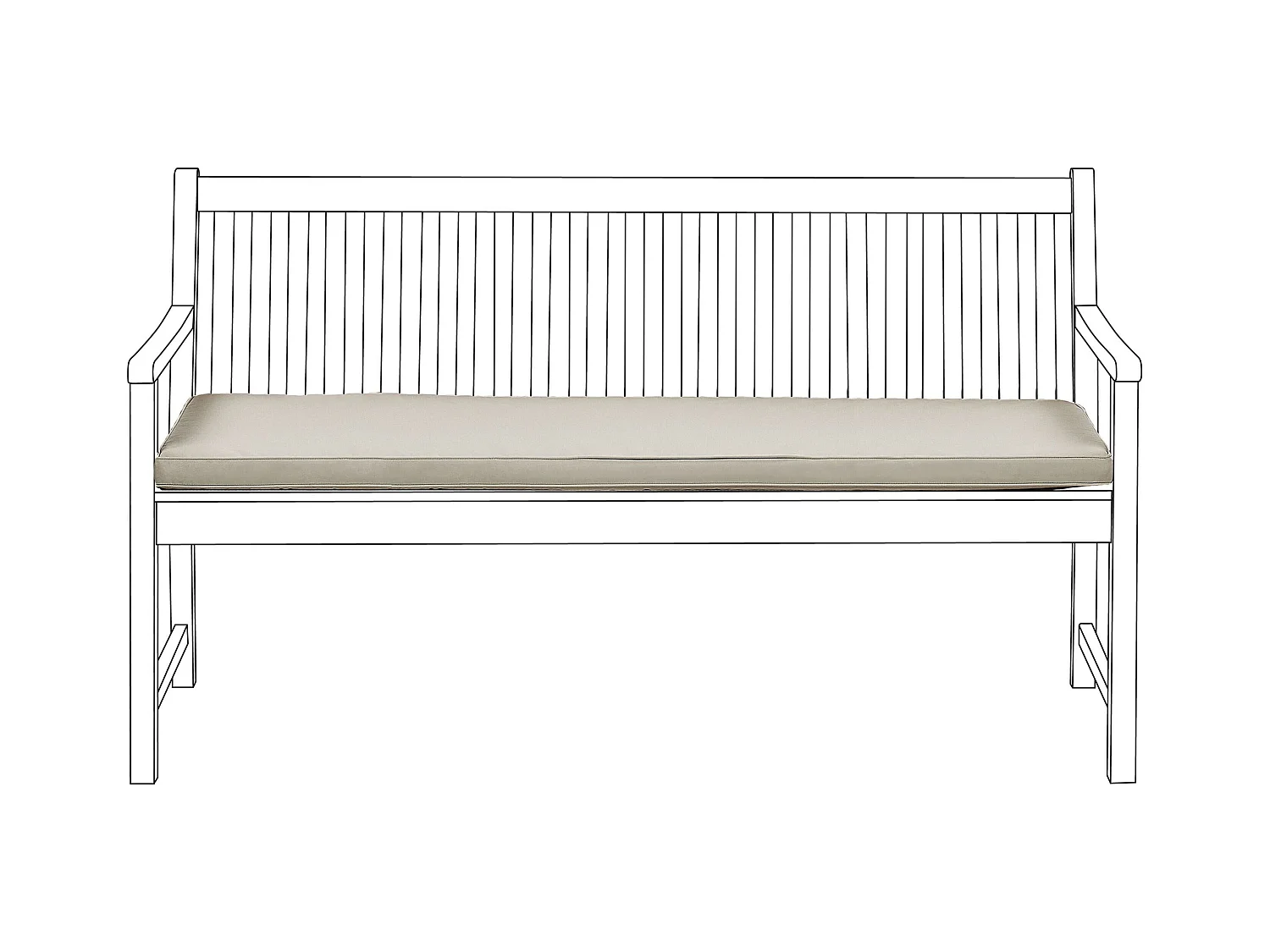 Cuscino per sedile a panca VIVARA 152 x 54 cm Beige