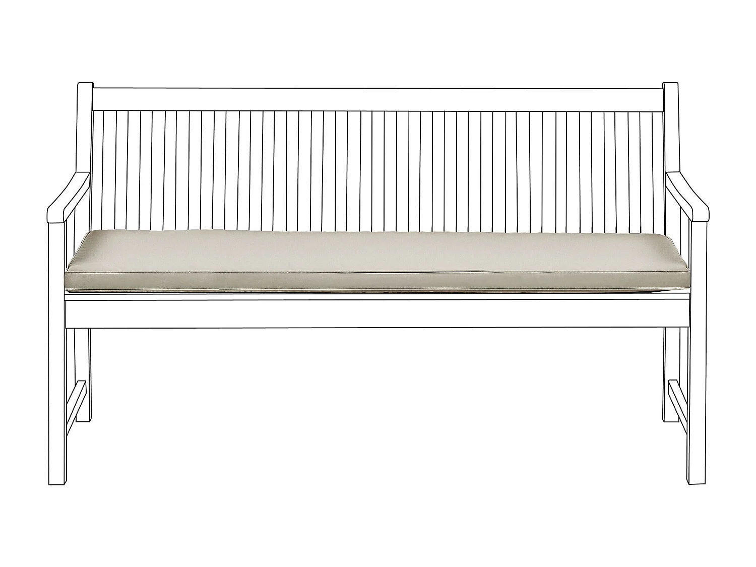 Almofada para banco de assento VIVARA 152 x 54 cm Creme