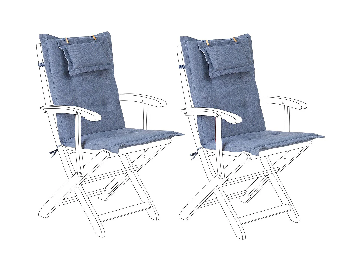 Lot de 2 coussins de jardin MAUI 40 x 54 cm Bleu