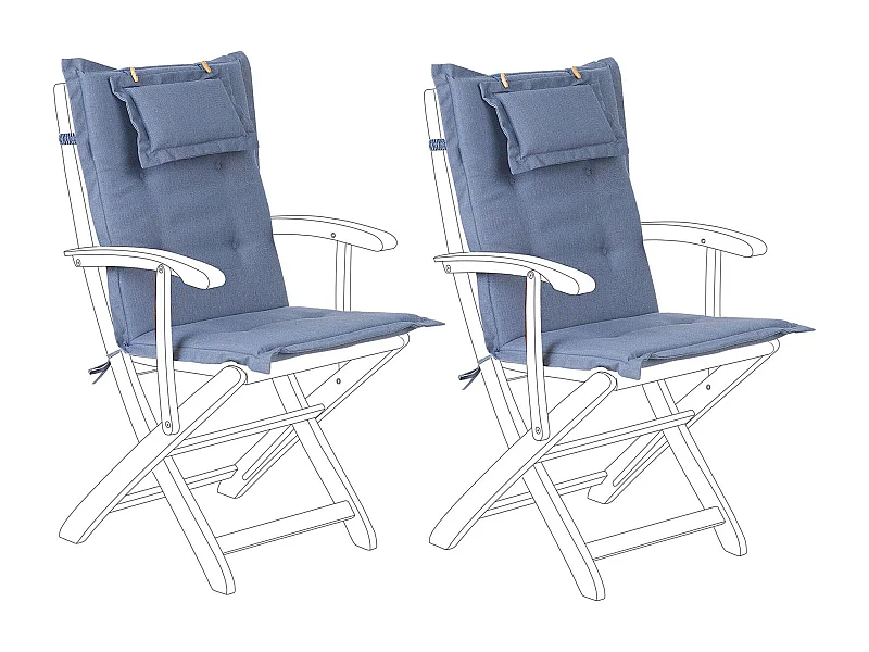 Set van 2 rug/zitkussens MAUI 40 x 54 cm Blauw