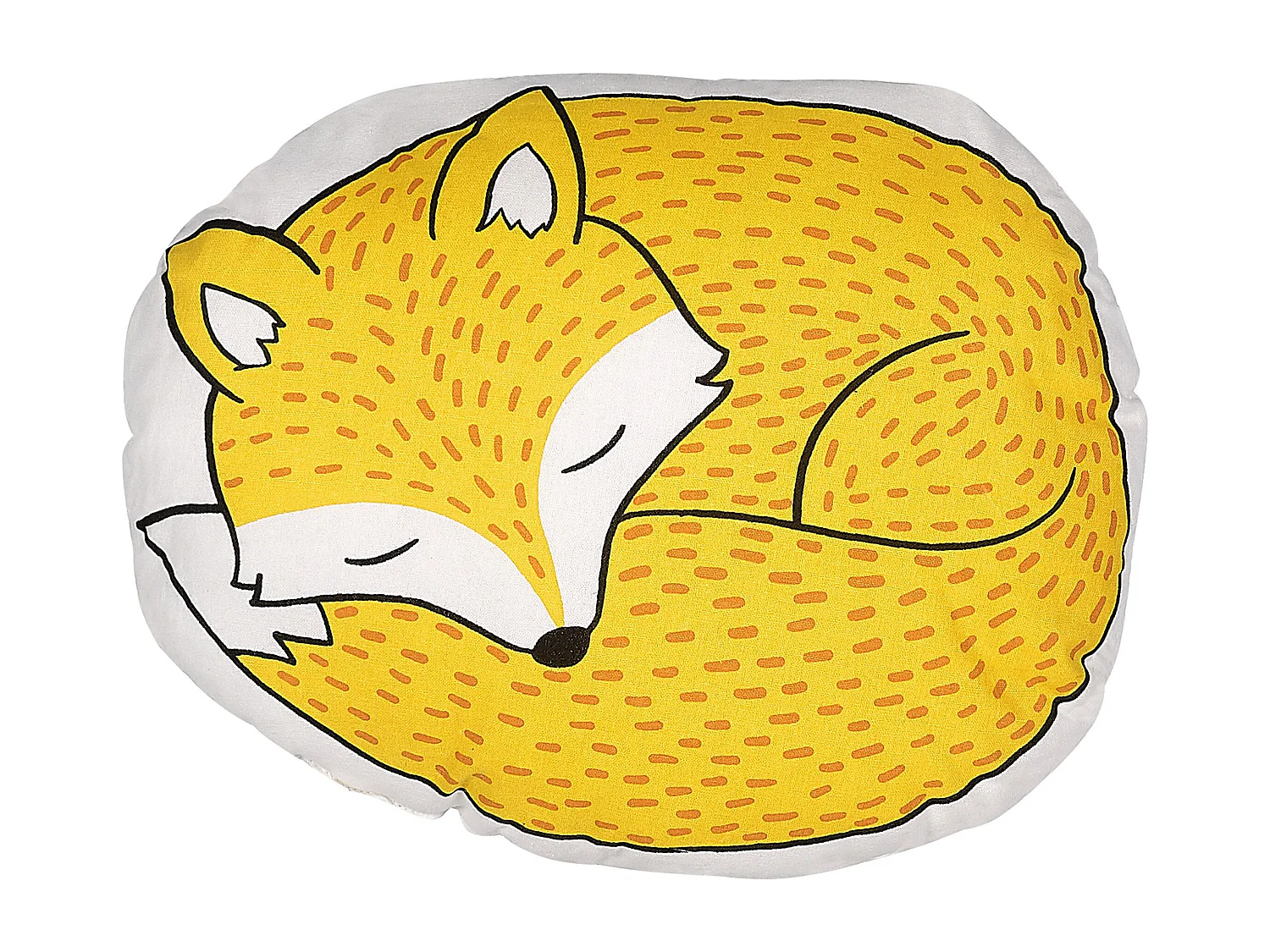Cojín de algodón amarillo motivo zorro 50 x 40 cm DHANBAD