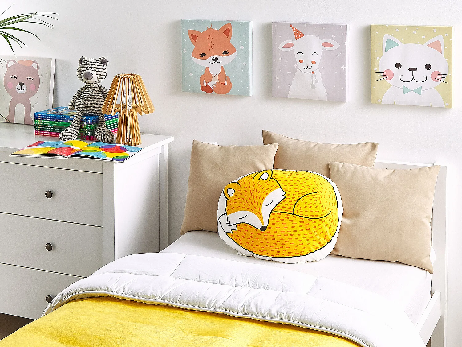 Cuscino per bambini con stampa di volpe 50 x 40 cm giallo DHANBAD