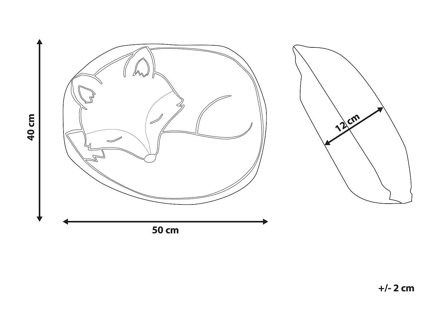 Cuscino per bambini con stampa di volpe 50 x 40 cm giallo DHANBAD